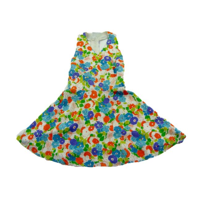 Bright floral 70s dress