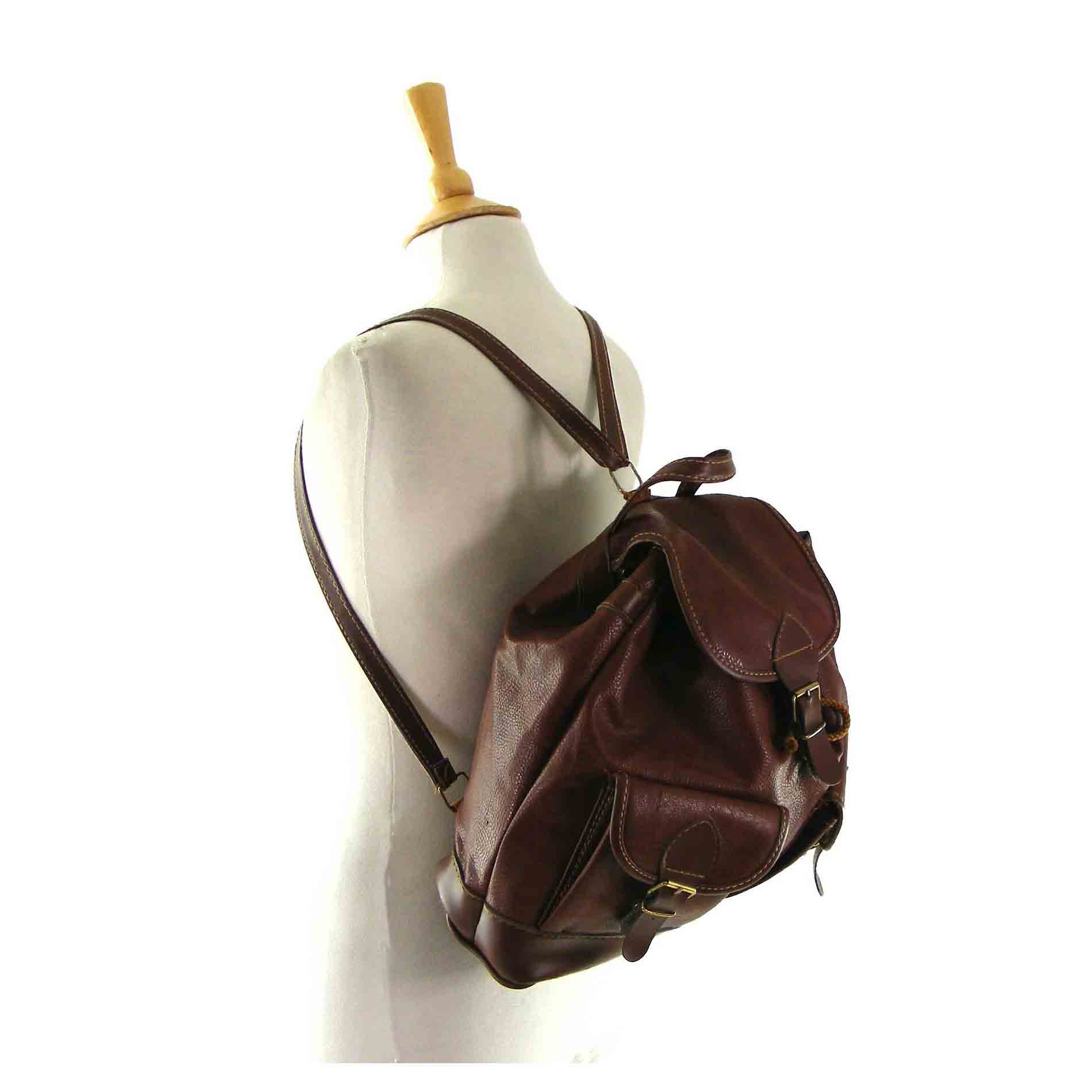 Brown Mock leather backpack