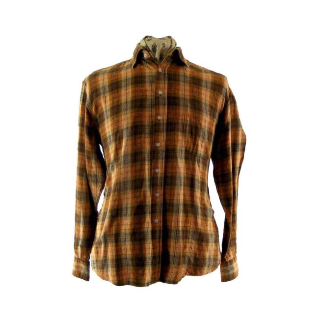 Brown and Orange Plaid Shirt