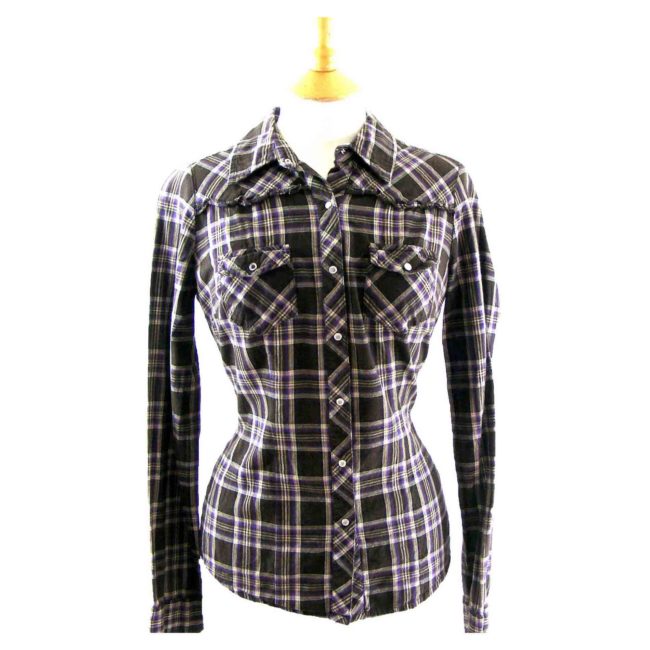 Brown check western shirt