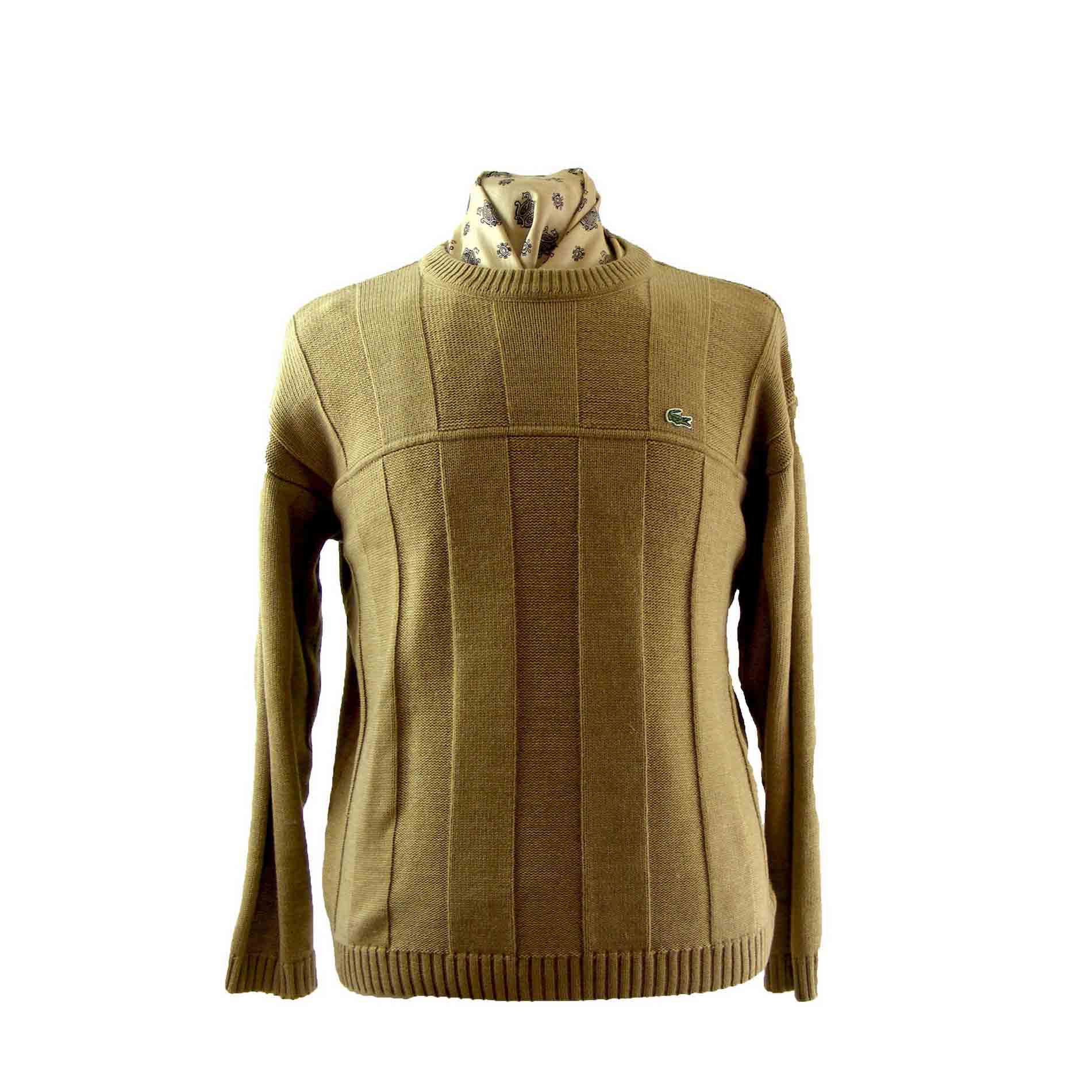 Brown Ribbed Lacoste sweater