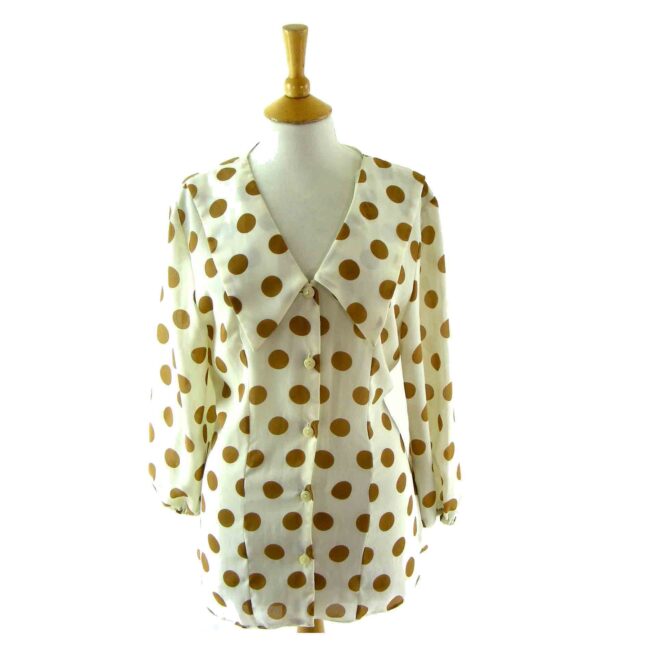 Brown polka dot blouse