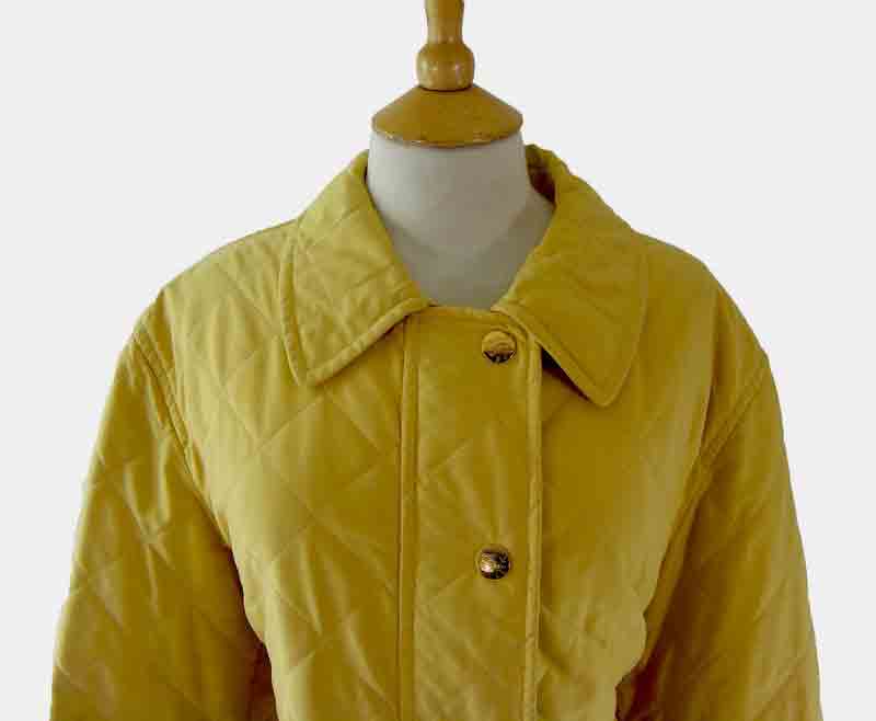 Burberry Yellow Quilted Jacket - Blue 17 Vintage Clothing