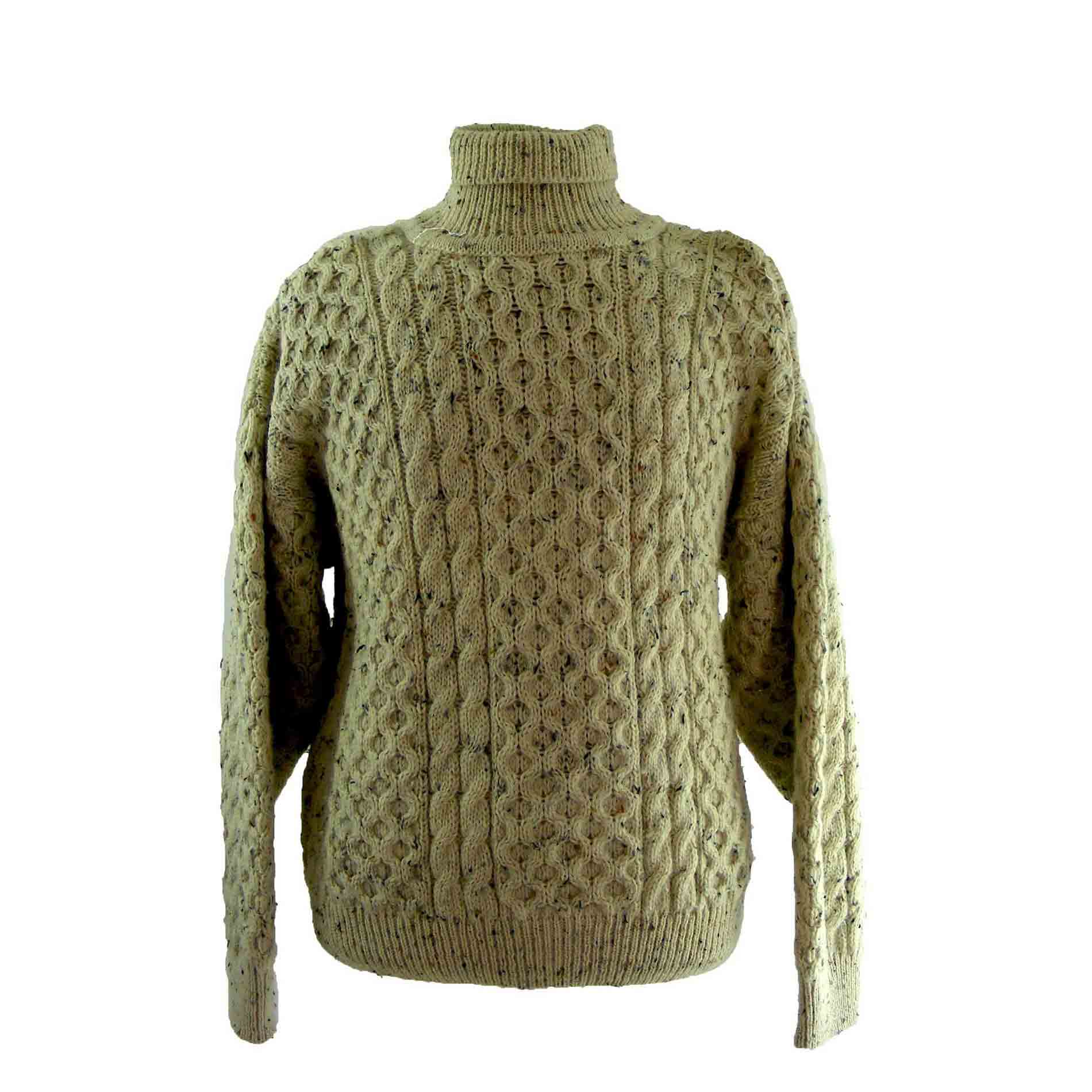 Cable knit roll neck sweater - Blue 17 Vintage Clothing
