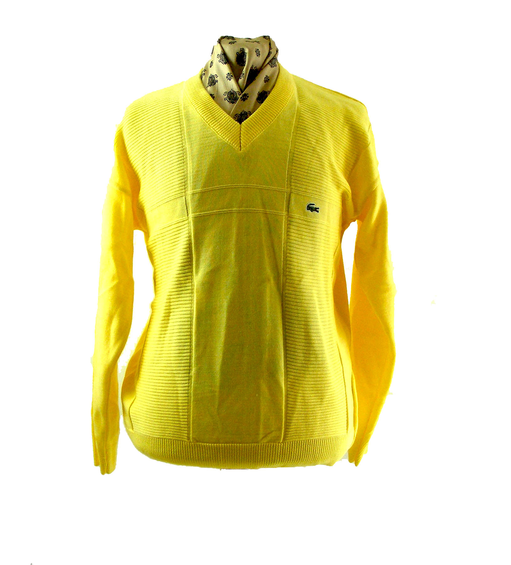 Canary yellow Lacoste sweater Blue 17 Vintage Clothing