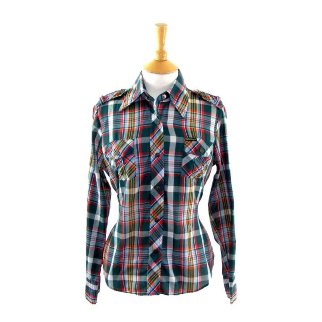 70s Check western shirt