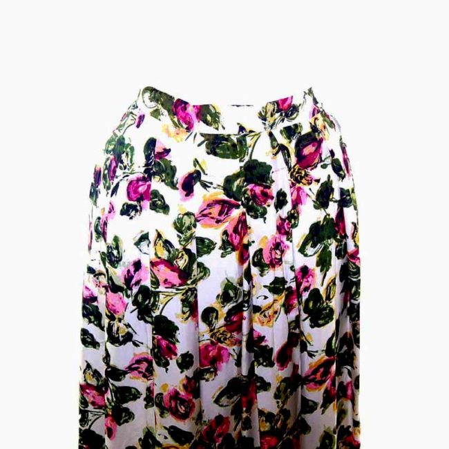 50s A line Multicoloured Floral Print Skirt - 8 - Image 2