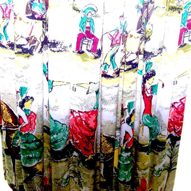 50s Multicolored Spanish Novelty Print skirt -  4 - Image 2