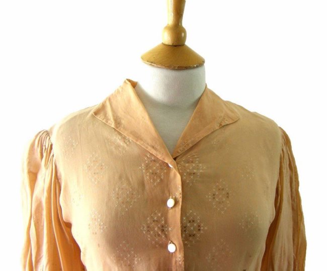 1950s Peach Colored Blouse - 10 - Image 2