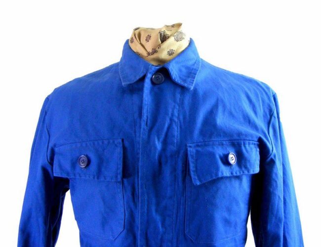 Four Pocket Blue Cotton Workwear Jacket - L - Image 2