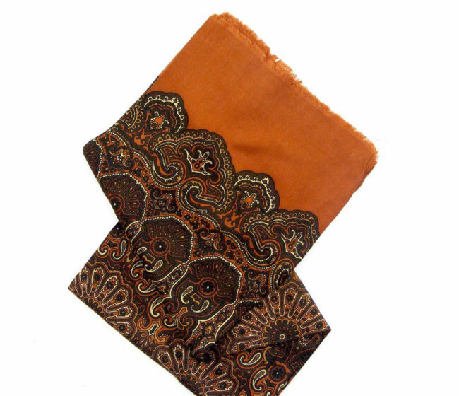 60s Brown Geometric Print Scarf - Image 2