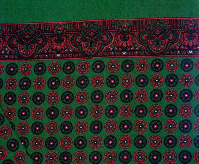 60s Circle Patterned Print Scarf - Image 2