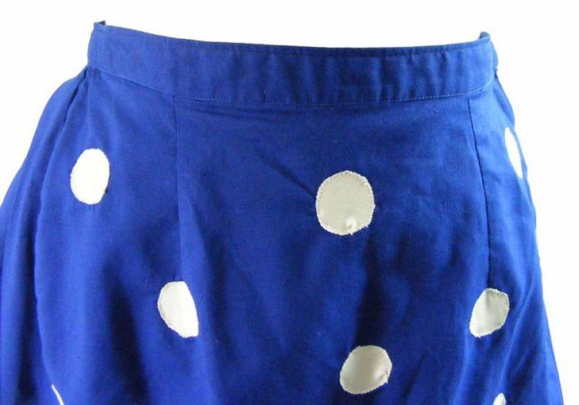 60s Dark Blue Polka Dot Mini Skirt - 8 - Image 2