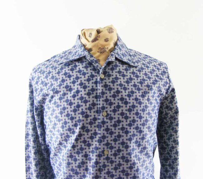 60s Dead Stock Blue Vintage Shirt - L - Image 2