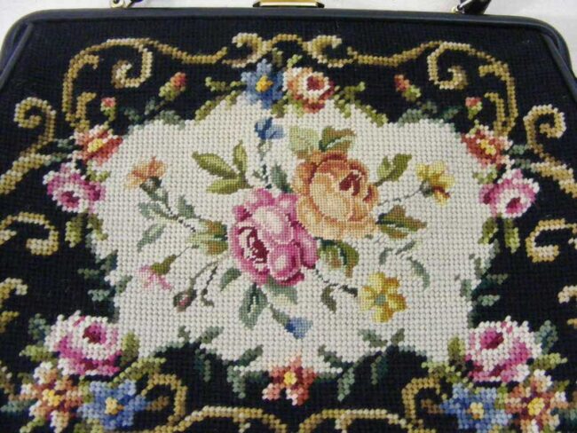 60s Large Needlepoint Hand Bag - Image 2