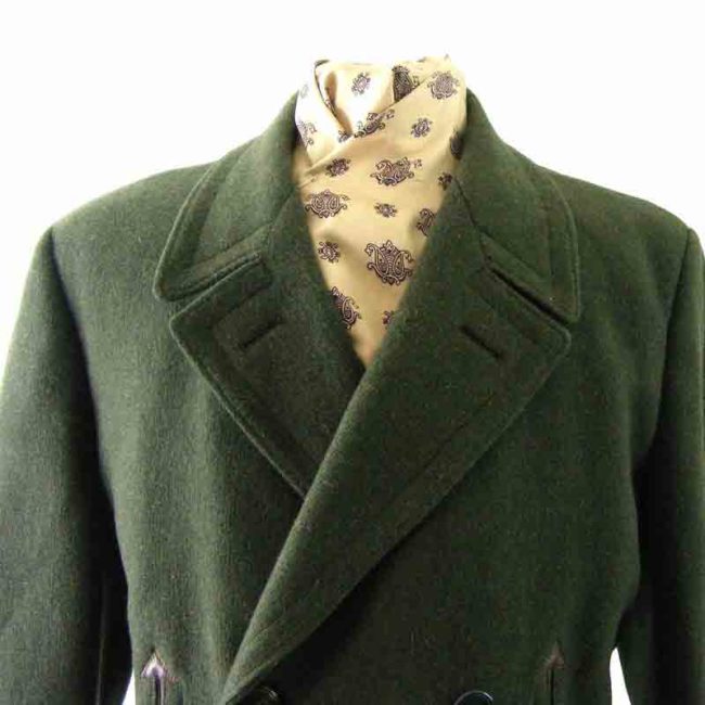 60s Mens Green Pea Coat - Image 2