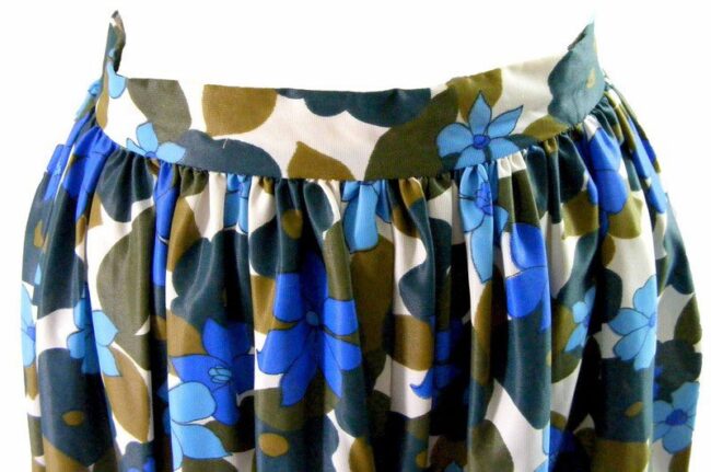 60s Multicolored Floral Print Short Skirt - 6 - Image 2