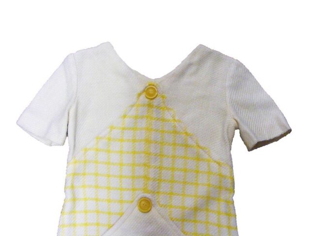60s Pale Yellow Wool Dress - 8 - Image 2