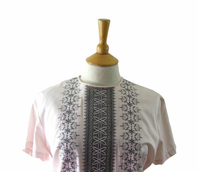 60s Pink Short Sleeved Blouse - 10 - Image 2