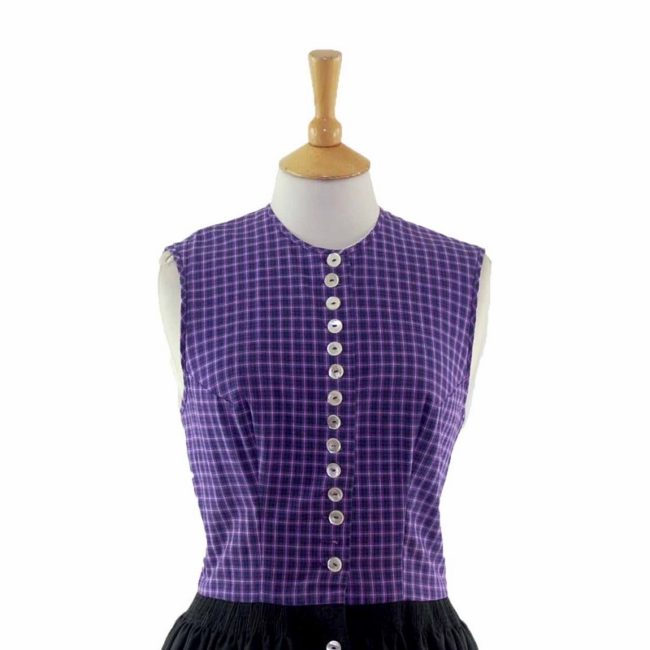 60s Purple Dirndl Dress - 8 - Image 2