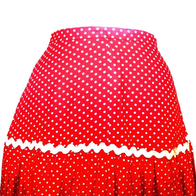 60s Red Polka Dot Above The Knee Skirt  - 6 - Image 2
