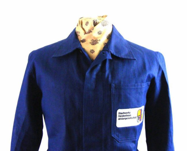70s Blue Cotton Work Jacket - M - Image 2