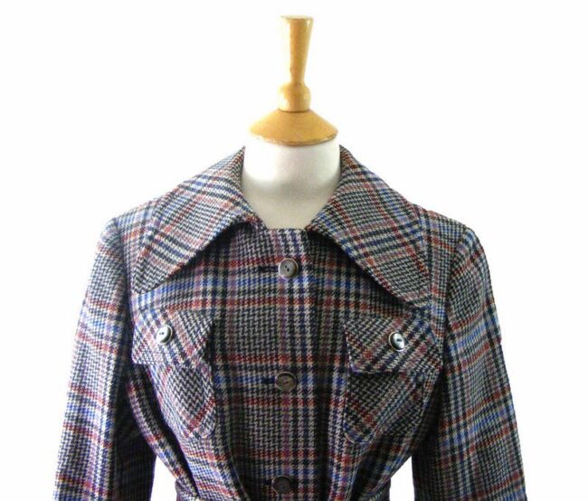 70s Checked Safari Style Jacket- 10 - Image 2