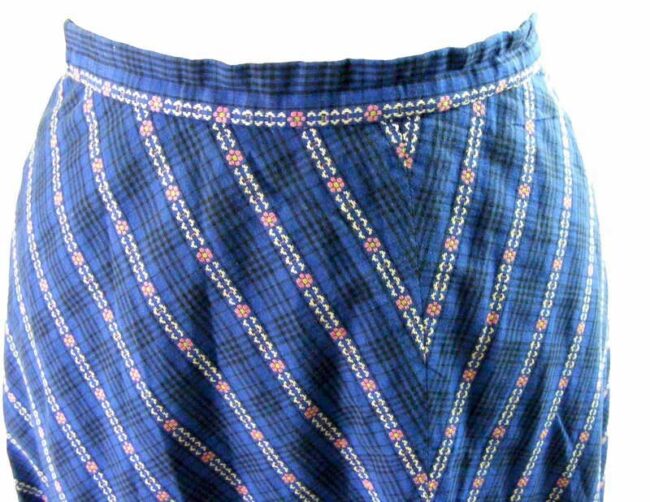 70s Chevron Patterned A Line Skirt - 10 - Image 2