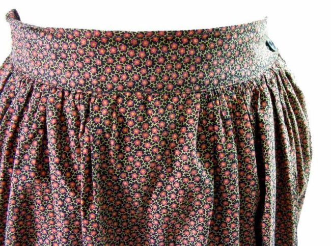 70s Floral Print A Line Skirt - 6 - Image 2
