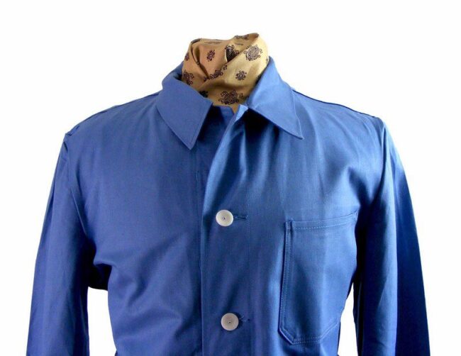 70s Light Blue Cotton Workwear Jacket - L - Image 2