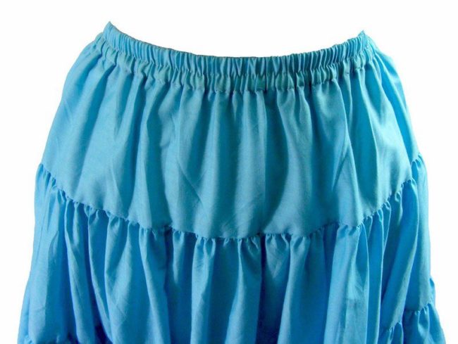 70s Light Blue Short A Line Skirt - 8 - Image 2