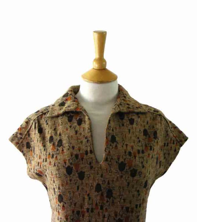 70s Light Brown Short Dress - 10 - Image 2