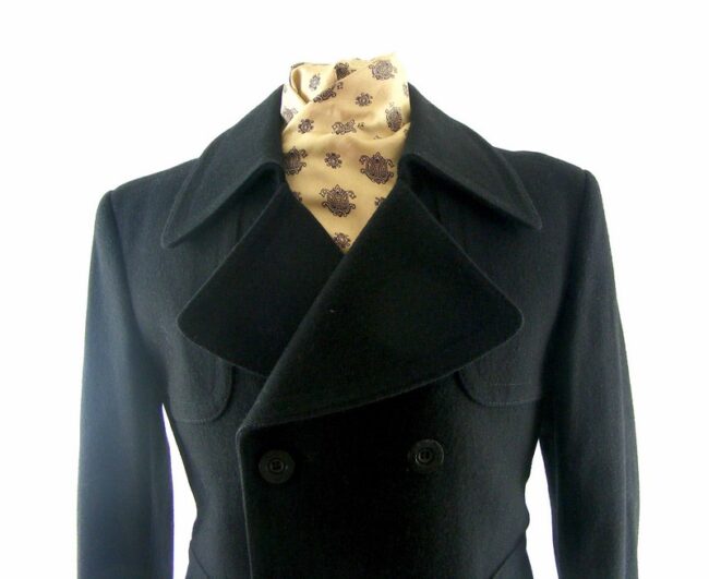 70s Mens Navy Blue Peacoat - M - Image 2