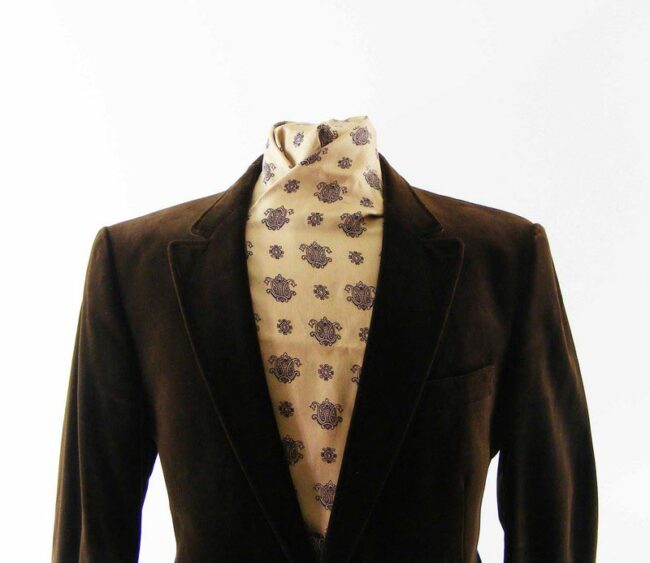 70s Notched Lapels Brown Velvet Blazer - M - Image 2