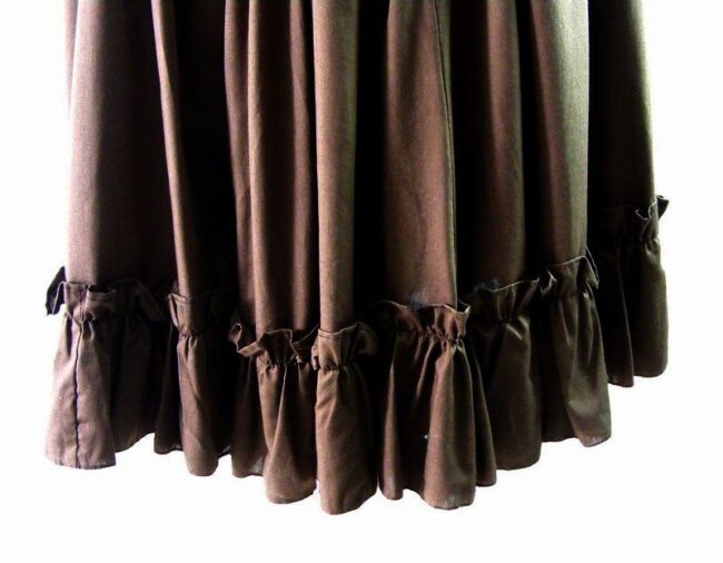 70s Wide Circle Brown Knee Length Skirt - 10 - Image 2