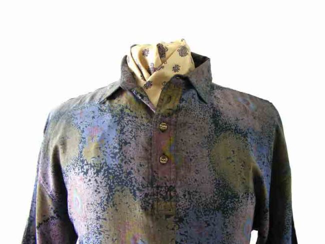 80s Purple Abstract Print shirt - L - Image 2