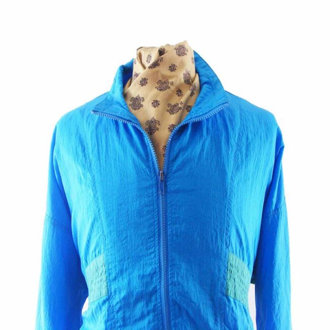 80s Aqua Blue shell suit top - XL - Image 2