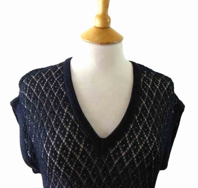 80s Black Lace Crotchet Top - 8 - Image 2