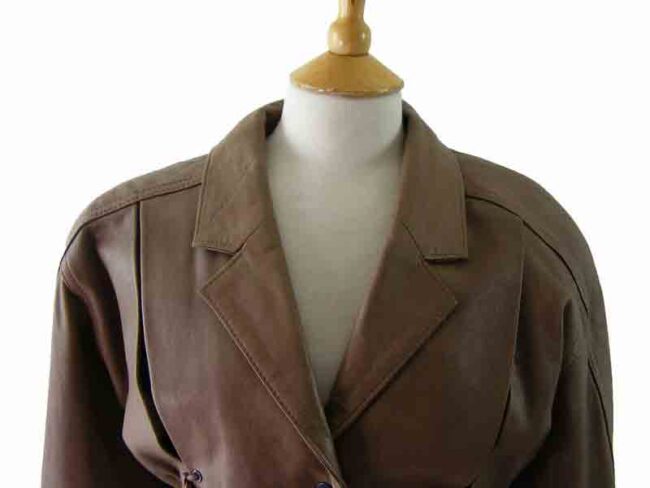 80s Brown Leather Bomber Jacket - 8 - Image 2