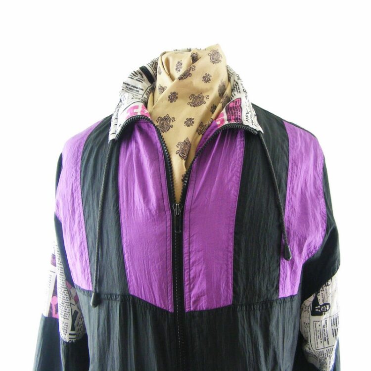 80s Cross Training Shell Suit Top - L - Blue 17 Vintage Clothing