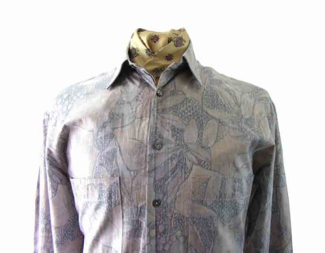 80s Floral Print Long Sleeved Shirt - M - Image 2