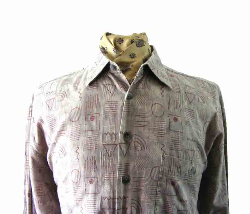 80s Geometric Shapes Print Shirt - XL - Image 2