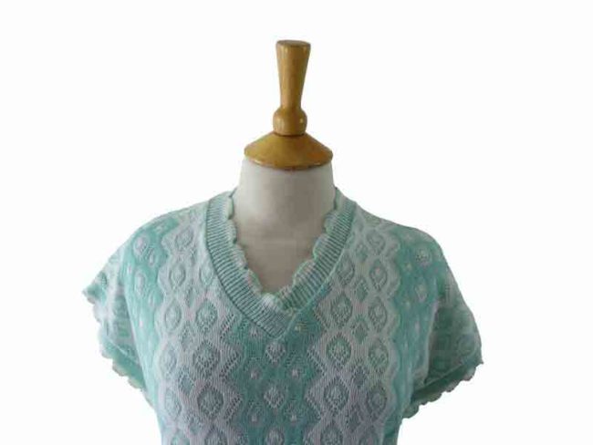 80s Green White top - 14 - Image 2
