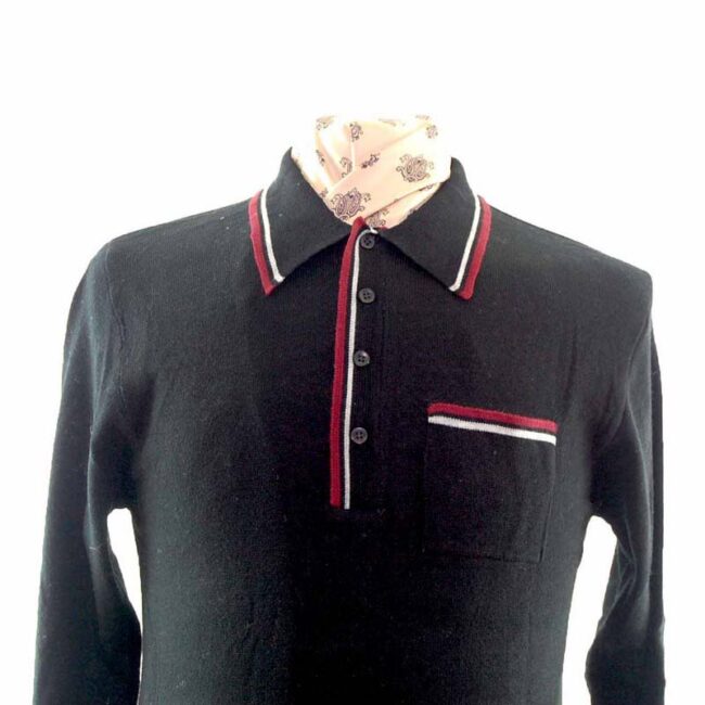 80s Mens Black Italian Style Sweater - S - Image 2
