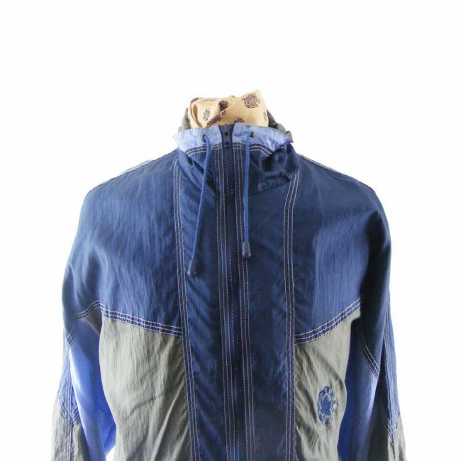 80s Mens Dark Blue shell suit top - M - Image 2