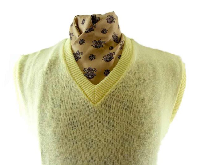 80s Mens Lemon Yellow Tank Top - L - Image 2