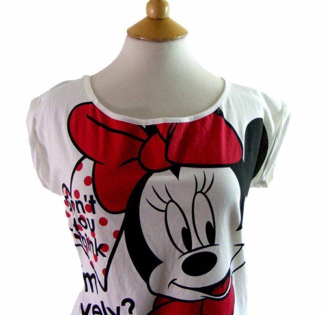 80s Minnie Mouse Fringed T Shirt - 8 - Image 2