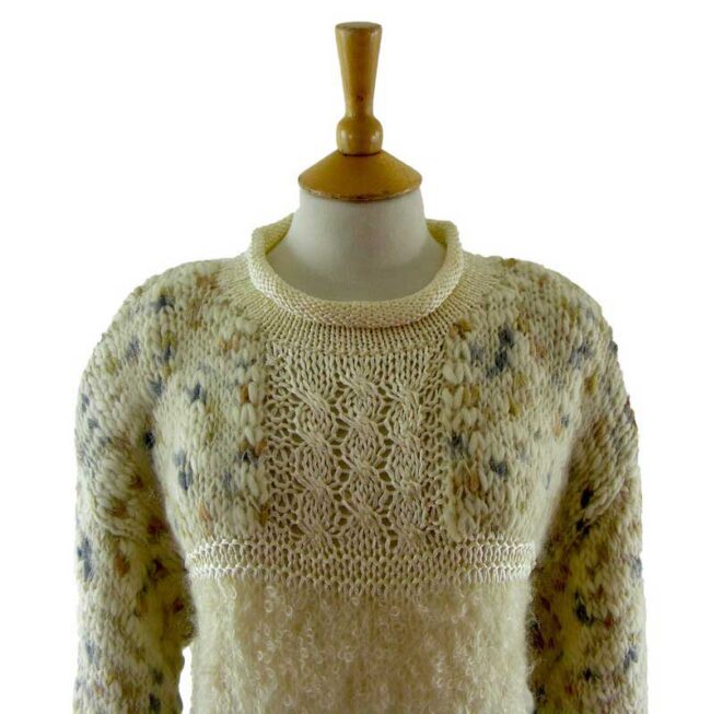 80s Mohair Wool Chunky Knit Sweater - 12 - Image 2