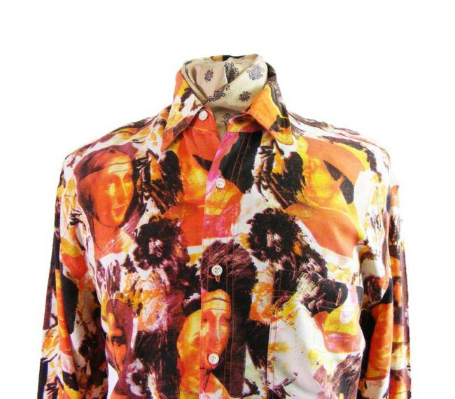 80s Mona Lisa Picture Print Shirt - M - Image 2