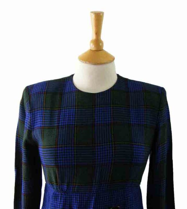 80s Multicolored Checked Dress - 8 - Image 2